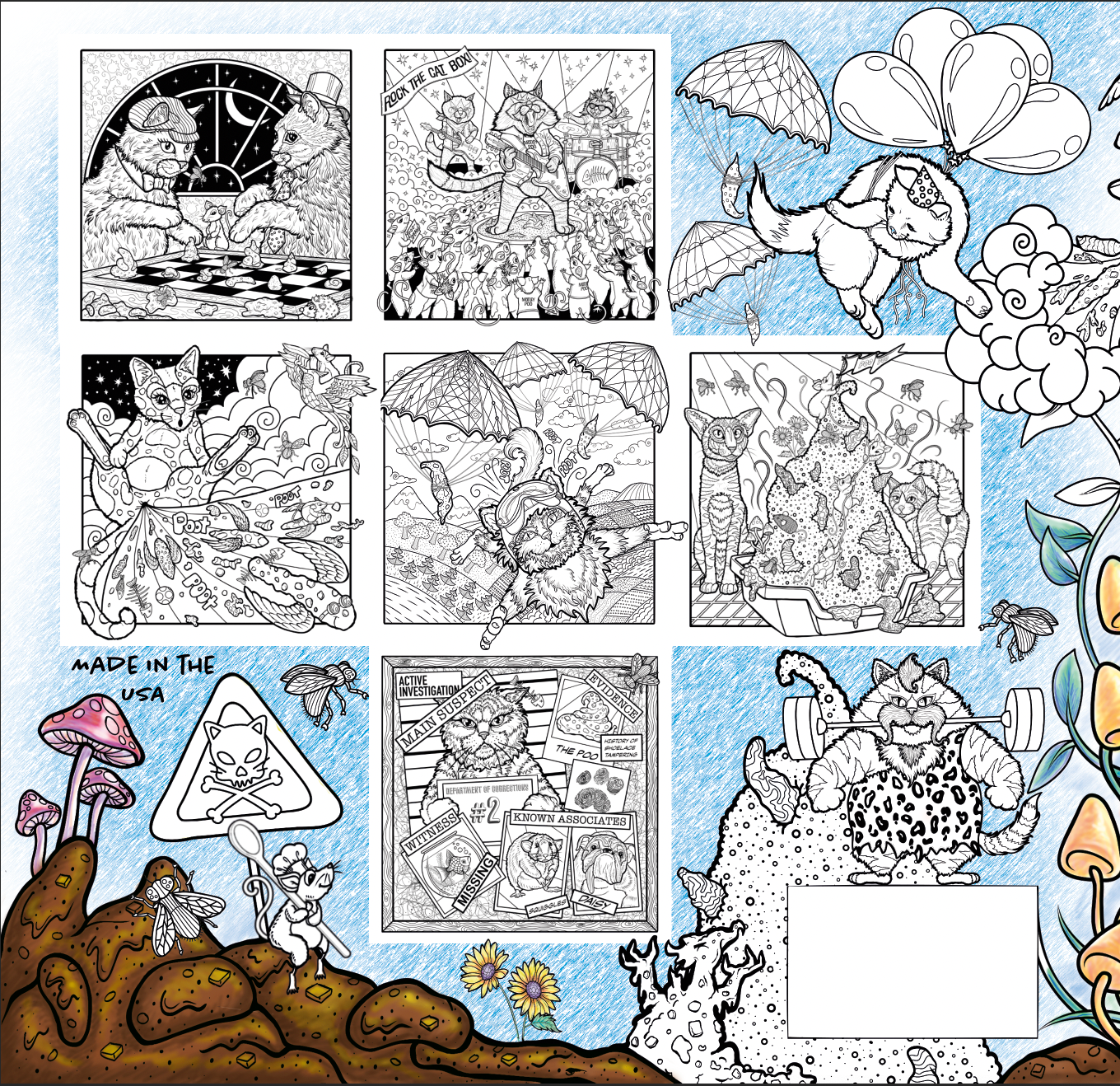 Back cover of Cat Lover's Guidebook to Cat Poop An Adult Coloring Book